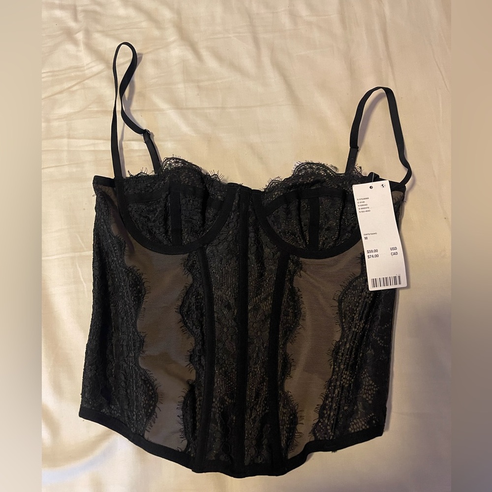 Urban Outfitters Out from Under Modern Love Corset- Black Medium NWT